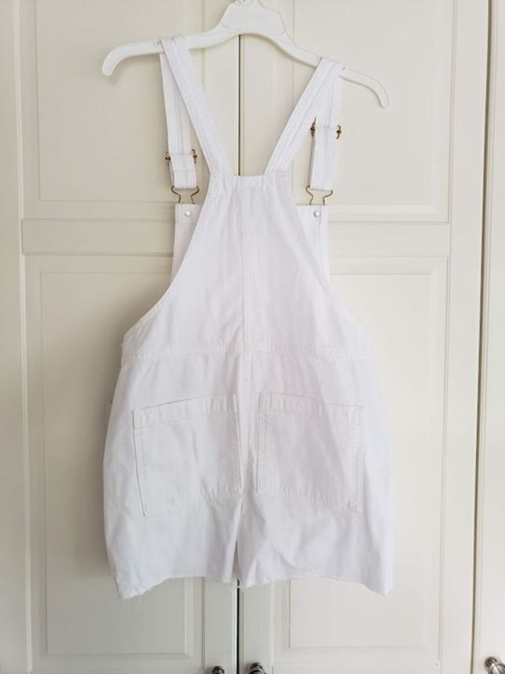 Universal Thread Denim Boyfriend Shortalls Short Overalls - White - Size 0 - NEW - Picture 6 of 6